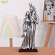 Familie von vier Ornamenten für Familie von drei schwangeren Frauen Geburtstagsgeschenke für Frau und Ehemann Neugeborene Souvenir Hochzeitstag Lehrer Tag Lehrer Praktische Lehrerin 15935 Silber + Schriftzug