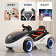 Aobele children's electric car four-wheeled remote control car with swing baby toy children's first birthday gift high-end white leather seat remote control swing early education cool light music
