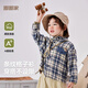 Dudujia children's shirts spring children's cartoon plaid shirts girls spring casual shirts baby tops spring children's clothing trendy navy 100