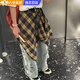 Mingyuegui Ass Covering Girl's Bottoming Artifact Fake Hem Layered Inside Casual Style Skirt Covering Butt Curtain Skirt Black and Yellow Checkered