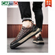 CARTELO Shoes for men's autumn new low-top leather breathable lightweight board shoes for men's spring and autumn casual sports workwear shoes trend L1392 black 41