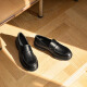 ECCO 25 Sommer New Cowide Business Britisch -Stil -Loafer -Schuhe Männer Urban Seoul 522324 Black 42