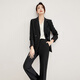 Shandubila Professional Commuting Suit Women's Spring and Autumn Formal Suit Jacket Pants Interview Two-piece Set Black M