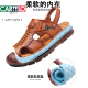 Sandalias de cuero de cartelo Hombres 2025 Summer NUEVO estilo de mediana edad Papá Baotou Beach Shiphide Sandalias transpirables de doble propósito 686 Khaki 38