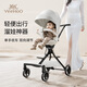 YEEHOO 360 Baby Walking Artifact Rotating, Sitting and Lying Lightweight Folding Baby Stroller with High Views Gray