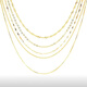 18K color gold fine plain chain 18K gold necklace women's gold AU750 color gold clavicle chain O-shaped chain 18k gold color water wave chain 45cm