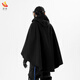 Shushuang 2025 autumn and winter large size heavy industry cloak men's heavy functional loose coat shawl fake two-piece hooded jacket black regular XL recommended 115-145Jin Jin equals 0.5 kg