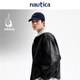 Nautica white sail star same style white sail CityBoy loose comfortable jacket leather jacket men JPJW4401 black 0TB L