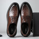 
CARTELO British hand-grabbed leather shoes for men business soft cowhide men's shoes formal shoes men's leather shoes 9758 brown 39