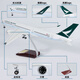 Junmin civil aviation aircraft model Cathay Pacific simulated static passenger aircraft model Airbus A350 collection gift ornaments 47CM resin with lights and wheels
