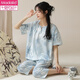 Modal Summer New Chinese Style Kurzärärmelte-Pyjama für Frauen-Baumwoll-Hauskleidung für Frauen, die geschnittene Hosen für den Sommer dünn sind, können außerhalb von LZY9901 M getragen werden (empfohlen 75-95jin [Jin gleich 0,5 kg])