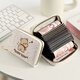 Maiweini Pacchard Dog Card Sac Femme Nouvelle carte de carte de grande capacité Multi-carte Coupon Portefeuille Zipper étudiant Certificat de carte bancaire mignon Certificat de cul [18 Cartes + 2 Positions multi-fonctions] 18