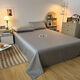 Shuxuan summer single solid color single and double 1.5m ice silk silky naked sleeping sheets student dormitory Rococo-silver gray 160x220cm single sheet