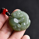 Xiaomeng Hotan jade Pixiu pendant for men and women Jade pendant Jade pendant Xinjiang jade necklace sweater chain Hotan green jade Pixiu