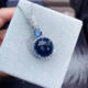 Pu Lian 11 carat London blue topaz pendant London blue pure body flashing 925 silver finely inlaid