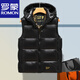 ROMON 2025 Nuevo chaleco de algodón de plumón para hombre, versión coreana de invierno, chaleco para parejas para uso exterior, chaleco cálido y grueso, negro 8615, el mismo estilo para hombres y mujeres 4XL 150-170 Jin Jin es igual a 0,5 kg