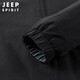 JEEP SPIRIT Jeep Jacket Men's Spring and Autumn Jacket Men's Reversible Stand Collar Casual Sports Men's Top Black XL