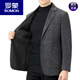 ROMON double-sided sheep and wool thickened men's suit autumn and winter men's sheep and woolen suit jacket simple suit dark gray thick XL 175 suitable for weight 140-156