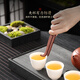 Tao Fuqi high-end ebony rosewood tea clip tea tweezers household tea ceremony tea kung fu tea set accessories anti-scalding tea cup clip solid wood inlaid copper tea clip-rosewood