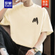 ROMON (ROMON) 260g American heavyweight T-shirt men's short-sleeved pure cotton round neck top summer trendy loose cotton half-sleeved T-shirt M09-694 brown L [120-140Jin [Jin equals 0.5 kg]]
