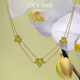 LOLA ROSE Rose Ivy Three-leaf Necklace Women's Clavicle Chain Women's Birthday Gift Holiday Gift for Girlfriend LR50068-Malachite