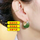 High-end earrings, fashionable retro green dripping glaze earrings, niche design, versatile earrings, Hong Kong style silver needle earrings, versatile earrings, direct supply from the manufacturer, limited time limit