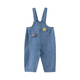 Papa climbing winter children's pants for boys and girls denim overalls cute, fashionable and versatile blue 90 cm