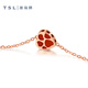 Xie Ruilin (TSL) Little Heart Series 18K Gold Bracelet Inlaid with Love Red Agate Bracelet Women's Birthday 63912 18K Gold Red Agate Bracelet (16+3cm)