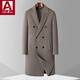 Lislave Wollmantel Herrener langer Stil über Knie großer Größe doppelseitiger Trenchcoat Herren 100% Woll-Doppelreihe Jacke Aprikose M.
