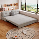 Sena Spring Multifunktionsfaltbares Sofa Bett Dual-Use Creme-Stil Wohnzimmer kleines Haus ohne Handlaufsofa Single Double Retactable Bett 360 Vollleder-Wrap-Kokosnuss-Braun-Außendurchmesser 1,16 Meter Sofa Bett [Storage Box*1]