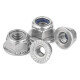 JINGGONG 304 stainless steel nylon anti-loosening flange nut Flange metal lock nut with pad anti-slip lock nut M10 metal sheet GB6187 [2 pieces]
