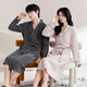 Urban beauty couple nightgown for men and women plus velvet German velvet winter soft and warm bathrobe home loose casual home wear long bathrobe dark gray men's 3XL