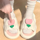 Xinnan Pantoffeln Tulpen Sandalen für Frauen im Sommer Home tragen weiche Sohle ein Paar Cartoon Badezimmer Badezimmer und schlanke Hausschuhe Blütenblatt Tulpe Weiß [38-39]