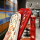 
WAIDM suitable for oppok7 mobile phone case new oppok7x mobile phone case women's crossbody wristband lanyard opk7 lambskin silicone shell OPPO white shell k7 protective case [anti-fall-proof leather red] HH1365 OPPO K7