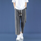 Foss Phil Light Blue Jeans Herren Sommer dünne neun-Punkte-lose trendige Sportarten und lässige, gerade große Hose mit breitem Bein Mode Marke 718-K829 Dark Grey 3xl [Empfohlen 175-190jin [Jin Equals gleich 0,5 kg]]