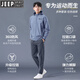 Jeep Sports Suit Men's Autumn and Winter Running Fitness Clothes Morning Running Loose Sports Quick-Drying Clothes Training Clothes Cycling Clothes Military Green Five-piece Set Windproof Loose . XL (140-160Jin Jin equals 0.5kg)