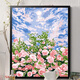 Ouoety Digital Oil Painting Blumen Landschaft Cartoon handgemalbte Füllstoff handgefertigtes Acrylölmalerei Dekoratives Malmal