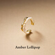 Amber Lollipop Wang Yuwen's same pearl ring for women simple decorative tail ring anniversary birthday gift for girlfriend and wife rice grain pearl (s925 silver gold-plated)
