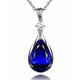 Ji Ge's new sterling silver S925 Korean version 13 carat 5A grade tanzanite pendant sapphire necklace inlaid with diamond necklace for women sapphire pendant + cross chain set price