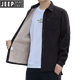JEEP corduroy shirt men's spring, autumn and winter new solid color non-iron plus velvet thickened shirt middle-aged and elderly warm tops for men Oatmeal corduroy warm 688 plus velvet XL recommended 130-150Jin Jin equals 0.5 kg