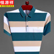 
Hengyuanxiang men's short-sleeved T-shirt in summer new style striped loose cotton pocket half-sleeved lapel polo collar shirt men's top HHHJ733 lake blue 165/M suggests 100-120Jin [Jin equals 0.5 kg]