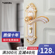 Huili European style indoor bedroom door lock household lock silent magnetic light luxury solid wood set golden handle A type amber white single lock ultra-quiet lock body 35-50mm universal type with key
