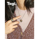 Tagi.Imagine Love Beating Colored Diamond Pendant Simple Niche Accessory Necklace Pendant/Open Ring Heart Beating Necklace