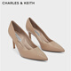 CHARLES&KEITH简约通勤尖头高跟鞋子女鞋休闲单鞋生日礼物女CK1-60280245-1 Nude肉色 37