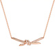 Fat Donglai's same style 18k gold smile necklace Knot rope for women, light luxury and simple K gold rose gold bow silver T-band diamond necklace rose gold