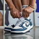 Nike (Nike) Dunk Low Männer mit niedrigem Top Leichter, bequem bequeme einfache einfache Nicht-Schlupf-Anti-Schale-Casual-Sport-Klassiker Ever-Match-Schuhe DD1391-400 Weiß und Blau 40 (250 mm)