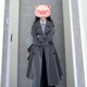 Garnuo Grey Windbreaker Jacke für Frauen mitten in der Länge 2025 Frühjahr und Herbst Neuer koreanischer kleiner Mann High-End British Style Coat Grau L [131-150jin [Jin gleich 0,5 kg]]]