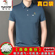 Woodpecker Short-sleeved T-shirt Men's Half-sleeved POLO Summer New Lapel Middle-aged and Young Solid Color Business Tops Paul Shirt Woodpecker 826-Narrow Blue 165/M105-120Jin [Jin equals 0.5 kg] Wear