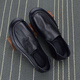 Men's Shoes Men's Business Casual Leather Shoes Soft Sole Soft Leather Breathable Single Layer Shoes Lazy Slip-On Bean Shoes Loafers Black 42 (260mm)