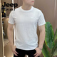 
JEEP SPIRIT designer summer ice silk texture embroidered round neck men's short sleeve fashionable half sleeve versatile light luxury comfortable style 1105 black 3XL 150-165Jin [Jin equals 0.5 kg]